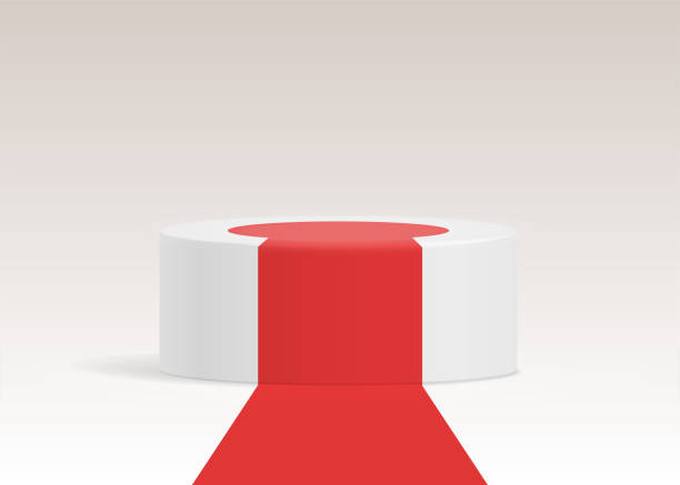 istock Winners podium with red carpet stage for awards ceremony realistic 3D vector illustration 1463941248