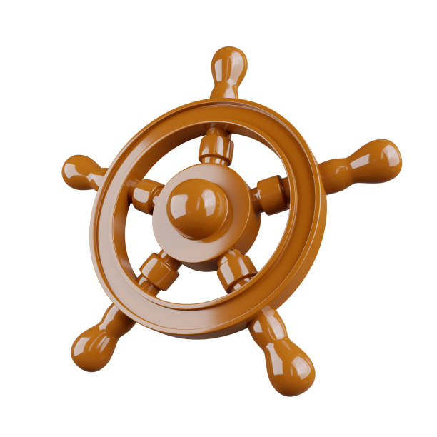istock 3d rendering of Ship's Steering Wheel. 1463943064