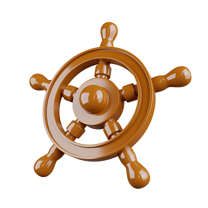 3d rendering of Ship's Steering Wheel.