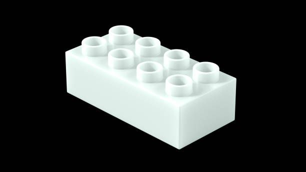 istock Mint Blue Green Plastic Toy Block Isolated on a Black Background. 1463943329