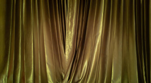 istock Golden Brown elegant curtain stripe background decoration wallpaper. 1463943758