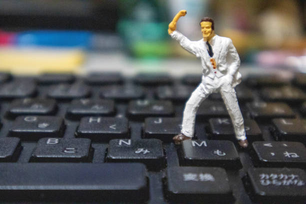 istock Man posing with his guts on the keyboard 1463956803