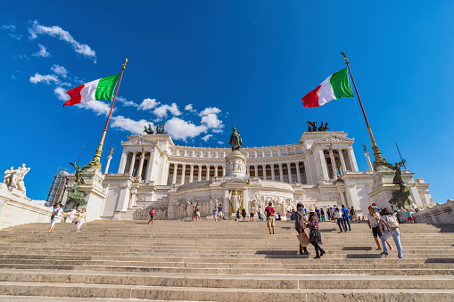 Rome, Italy - June 21, 2015: tourist walking at Piazza Venezia, Rome Italy