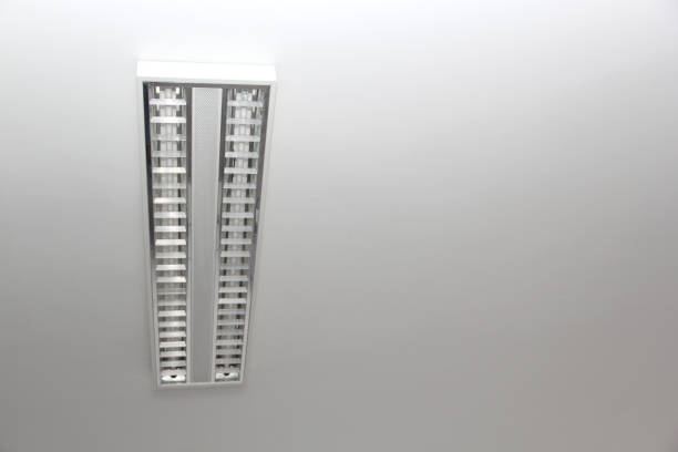 istock Recessed white ceiling led lamp for home, office or industrial with bulb and diffuser to save energy and help the planet 1463961744
