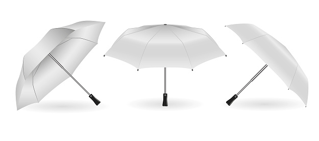 set of realistic mini umbrella in various type.