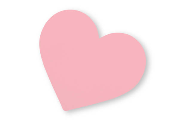 istock Pink paper cut heart shape isolated on white background for Valentine's Day celebration. 1463973697
