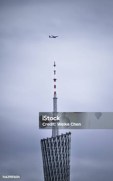 Guangzhou Tower Stock Photo - Download Image Now - Airplane, Airport, Built Structure