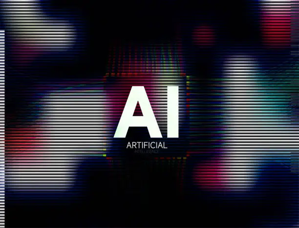 Vector illustration of artificial intelligence AI concepts technology laser pattern background