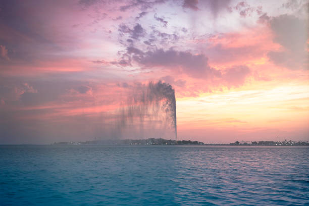 King Fahd's Fountain - نافورة الملك فهد
King Fahd's Fountain in Jeddah is one of the 6 tallest fountains in the world. Yes it should be true. I was enjoying the view from the park nearby but the park is already almost 1 km away from the fountain but I still could see the fountain clearly from the park.
Also the sunset on that day was naturally beautiful with magic colors. jeddah stock pictures, royalty-free photos & images