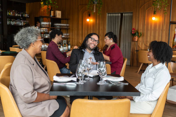 istock Executives having a business lunch in a sophisticated restaurant 1463987399