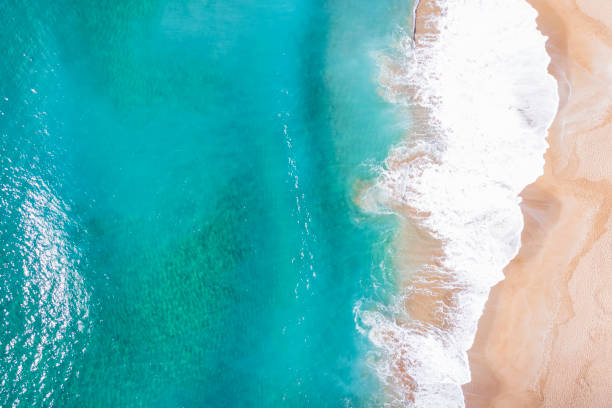 istock A sea waves and beach aerial view, natural background. 1463995961