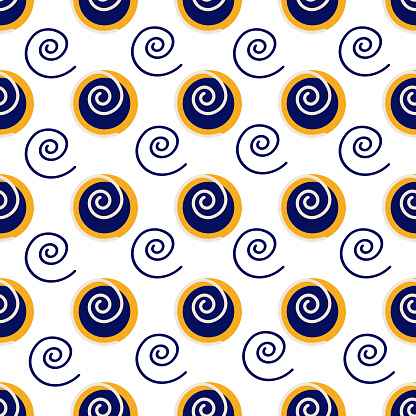 Abstract background of circles and a curl. Vector isolated image for use in web design or textiles