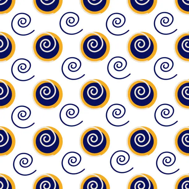 Vector illustration of Abstract background of circles and a curl