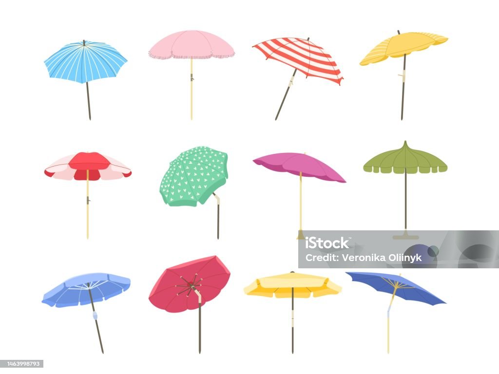 Ilustración de Sombrilla De Playa De Dibujos Animados Parasoles Grandes Al Aire Libre Con Rayas Sombrilla De Verano Conjunto De Ilustración Vectorial Aislada y más Vectores Libres de Derechos de Aire libre - Ilustración de Sombrilla De Playa De Dibujos Animados Parasoles Grandes Al Aire Libre Con Rayas Sombrilla De Verano Conjunto De Ilustración Vectorial Aislada y más Vectores Libres de Derechos de Aire libre -