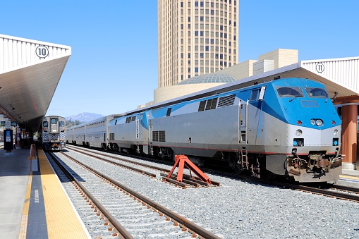 The Famous Long-Haul Amtrak Southwest Chief Train from Chicago to Los Angeles, Los Angeles Union Station.\n\nThe Southwest Chief train is a passenger train operated by Amtrak on a 2,265-mile (3,645 km) route between Los Angeles, California and Chicago, Illinois.