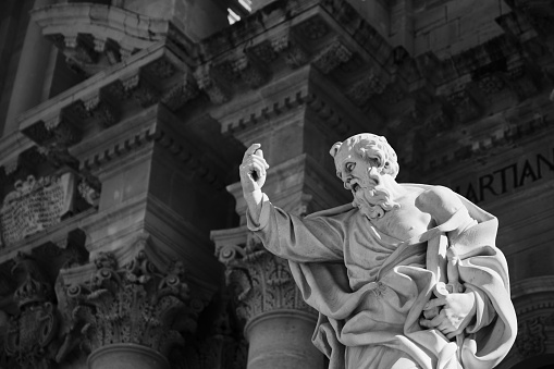 Austria. Monument of Franz Schubert in the city park of Stadtpark in Vienna. Sculpture outdoor in the public domain.