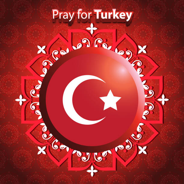pray for turkey vector illustration. vector illustration with the text asking prays due to a strong earthquake - turkey earthquake 幅插畫檔、美工圖案、卡通及圖標