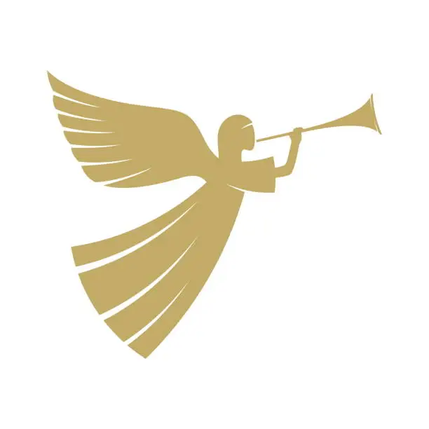 Vector illustration of Vector illustration. The angel with the trumpet is God's herald.