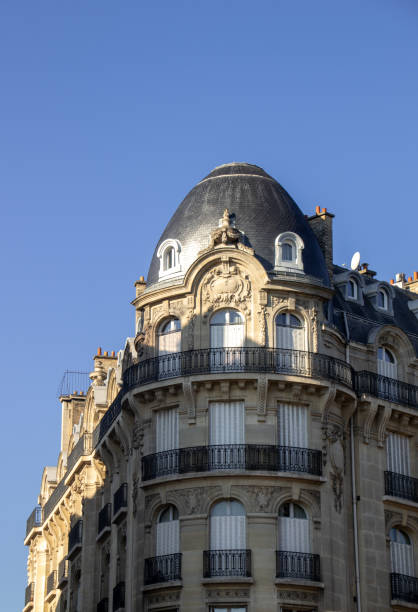 istock Parisien building with blue sky 1464013658