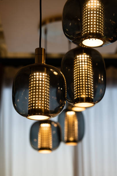 istock Ceiling light bulbs. vintage lamp, bulb decorative in home 1464017755