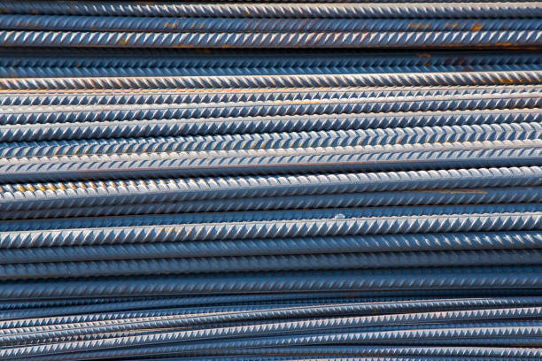 istock Reinforcements steel bars stack, building armature with surface with improved grip, metal reinforcement for reinforced concrete structures 1464022164