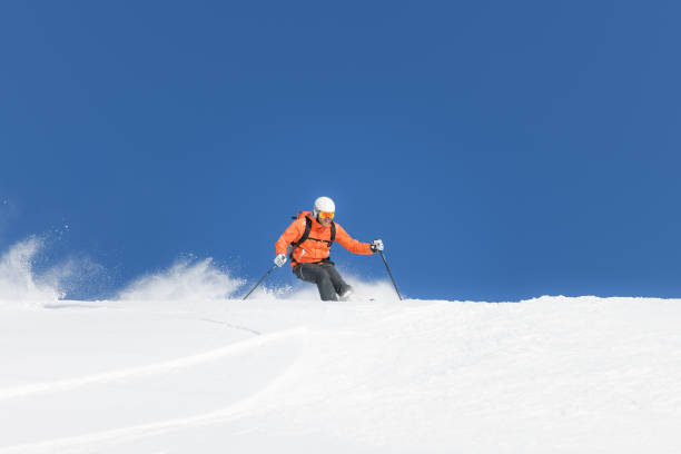 istock Fresh virgin snow during ski touring descent 1464023801