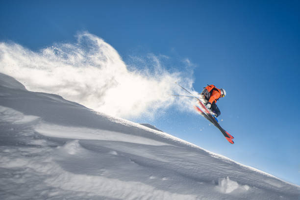istock Skier in the sky during a jump 1464024362