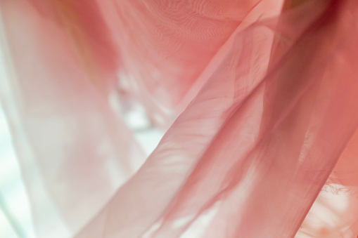 Pink tulle, Pink veil, Pink sheer curtain.