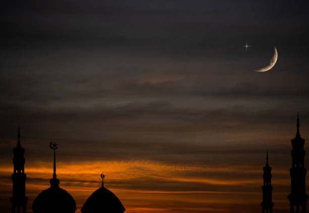 istock Islamic Architecture Celebration Background Concept,Design Landscape Ramadan Silhouette Building Mosques Dome 1464029069