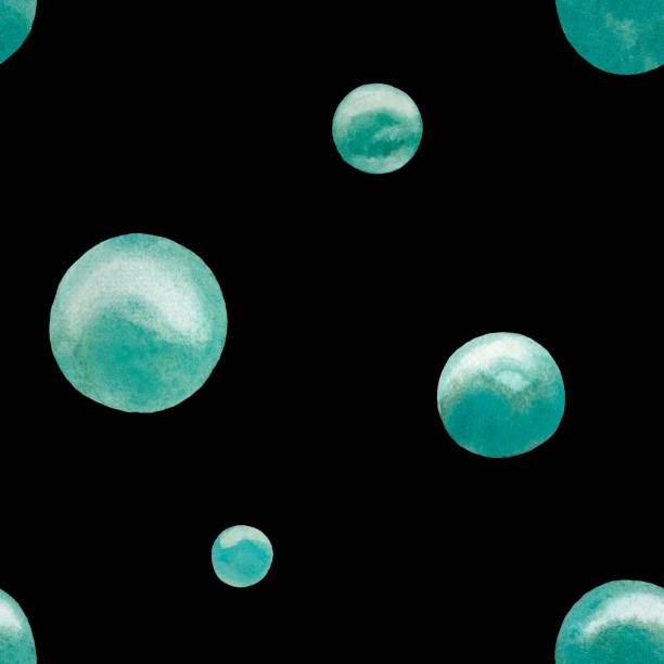 ilustrações de stock, clip art, desenhos animados e ícones de bubbles blue seamless pattern a watercolor black - label travel san diego california california