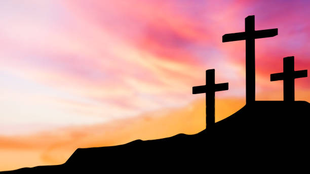 istock The cross Jesus in twilight sky for good friday concept 3d rendering 1464050845