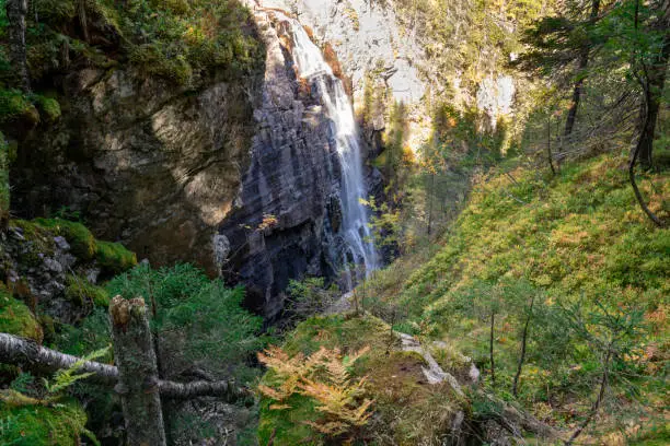 Gjuvefossen is a regulated waterfall near Flesberg in  Fagerfjell in the region Buskerud, Norway, Scandinavia, Europe