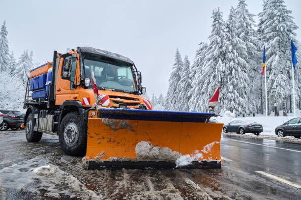 istock Snowplow removing the snow from the road 1464057966