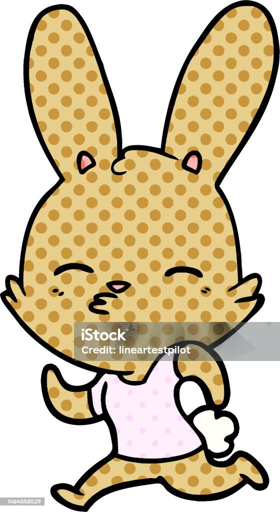 Simple Cartoon Rabbit Running Cartoon Running Rabbit Stock Illustration - Download Image Now - Animal ...