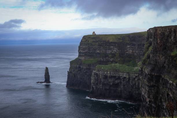 istock Cliffs of moher with a sea against a cloudy sky 1464063442
