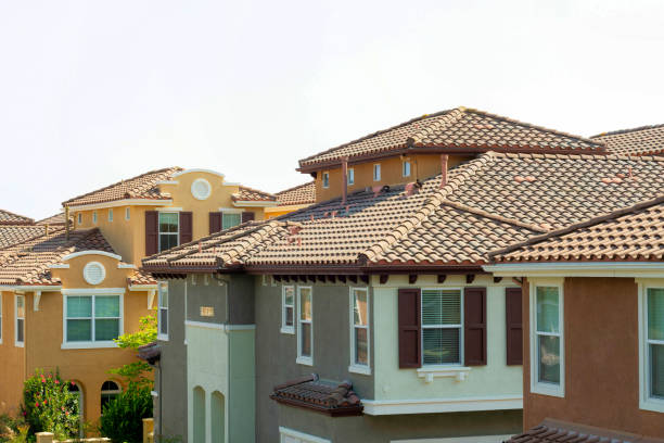 istock Roofs of town buildings 1464064480