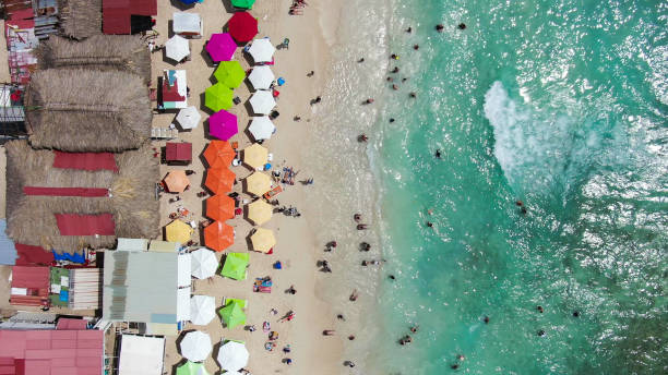 istock Aerial view of tropical beach 1464068706