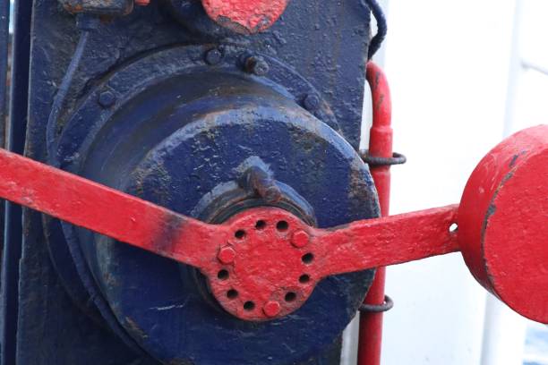 istock Closeup view of Fire hydrant system shut-off valves 1464070252