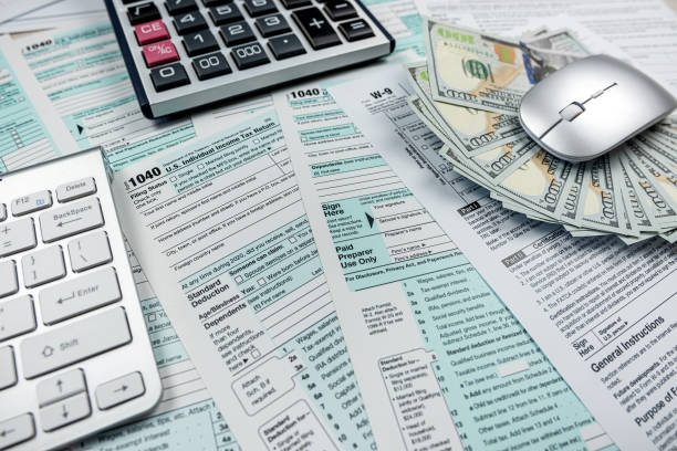 istock 2022 blank Income Tax Return Form 1040. accountant concept, 1464071197