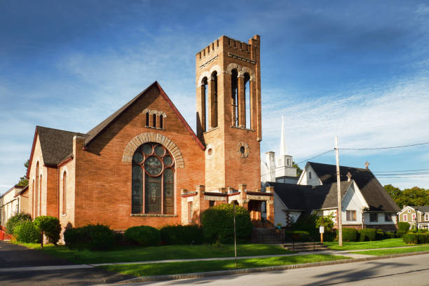 istock beautiful brick church 1464075394