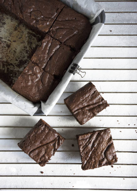 istock Pieces of brownie cooling on the rack 1464075552