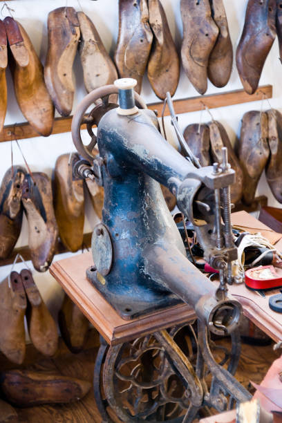 istock Vertical shot of working tools at an old shoe workshop 1464076290