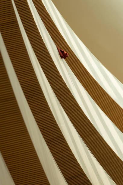 istock Interior of a modern building with brown minimalistic columns 1464078243