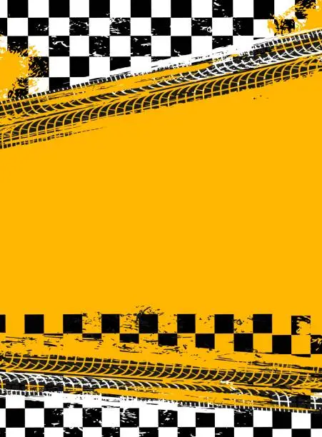 Vector illustration of Grunge race sport flag background vector design