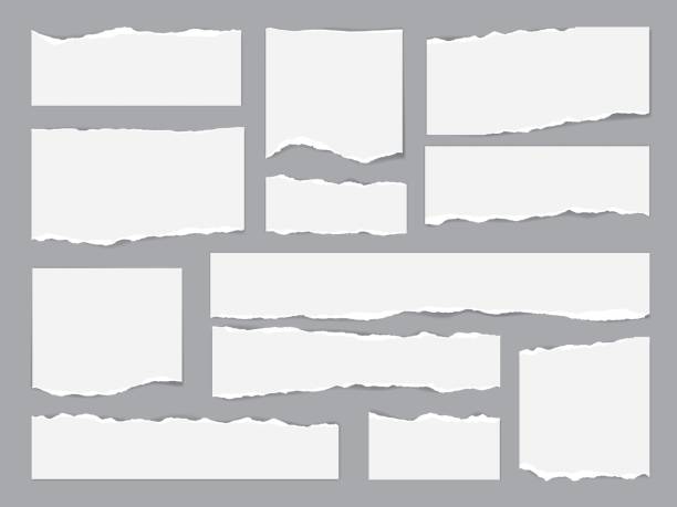 백서 찢어짐, 찢어진 페이지 조각, 조각 조각 - split stock illustrations