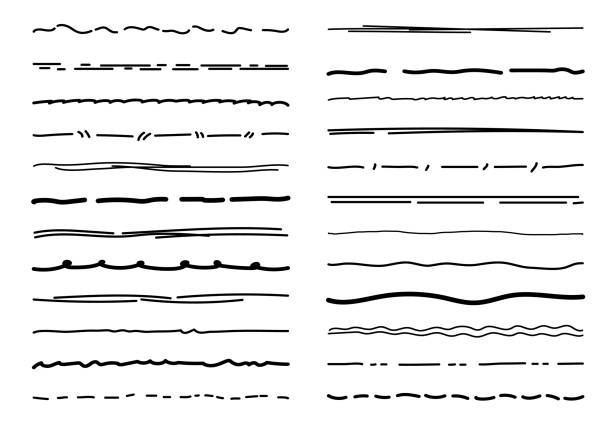 낙서 밑줄, 펜 및 연필 낙서 선 - felt tipped stock illustrations