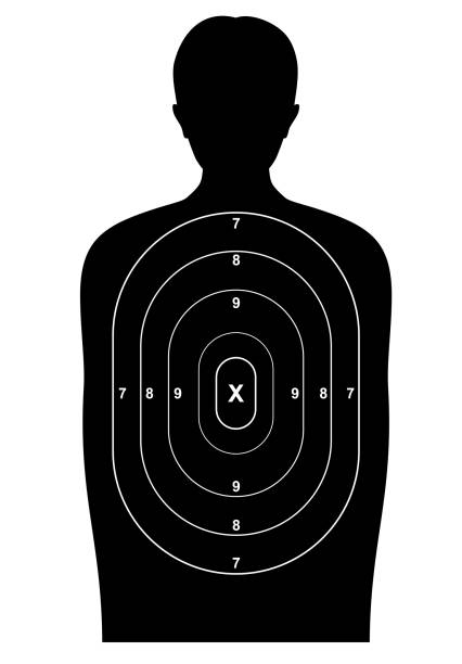 人間のショットターゲット、銃弾のシルエット、人間の体 - bullet hole gun rifle bullet点のイラスト素材／クリップアート素材／マンガ素材／アイコン素材