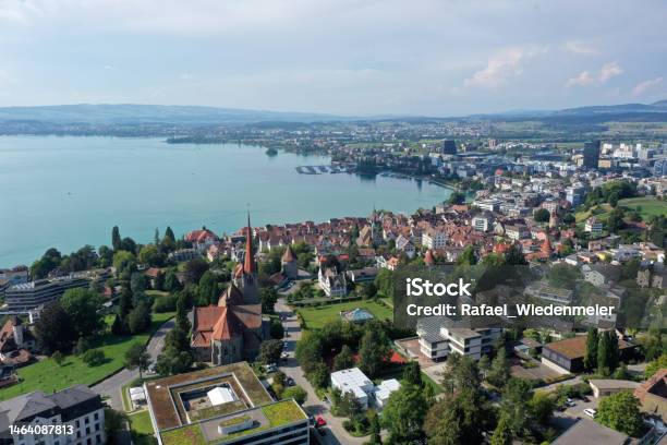 Zug With Lake Zug Stock Photo - Download Image Now - Zug - City, Canton Of Zug, Switzerland