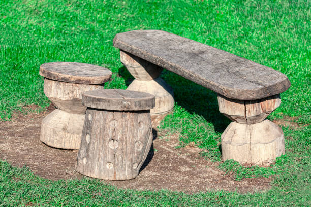 istock Wooden seats and table 1464088559