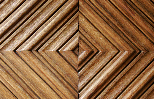 A Graphic element of a wooden door with squares